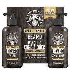 Beard Wash and Beard Conditioner for Men with Argan Oil and Jojoba Oil - Bear...