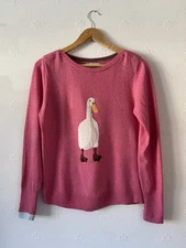Joules Pink Marsha Intarsia Jumper Daisy the Duck UK SIZE 10