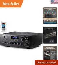 2.0 Channel Stereo Amplifier Bluetooth Receiver 400W Peak for Karaoke Home
