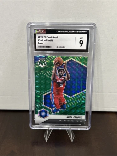 2020-21 Panini Mosaic - Joel Embiid - Green Mosaic - 76ers - #164 CGC Mint 9
