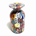 Vintage Murano Italy Art Glass Millefiori Mini Bud Vase 3" Campanella L.