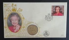 1996 QEII 70th Birthday Benham 1977 Coin & Jersey Stamp PNC Cover