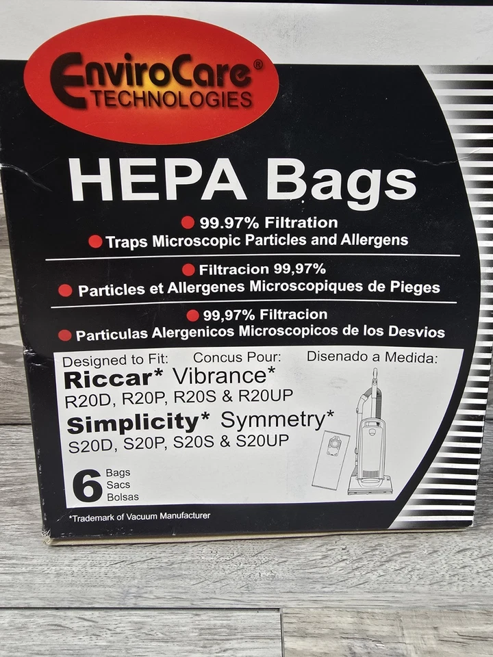 HEPA Bag made for Simplicity Riccar Symmetry Vibrance S20S S20D S20P S20UP R20S- - Image 2 of 4