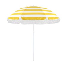 Removable Patio Umbrella UPF 50 Boho Fringe Beach Umbrella Waterproof Table
