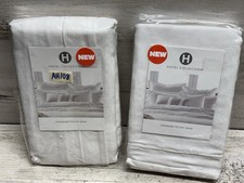 Lot of 2 Hotel Collection Linen Blend Standard Pillow Shams White New