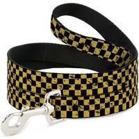 "Dog Leash 6-FEET Checker Weathered Black/Yellow Wide 1.5\" (Us Import)"
