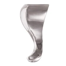 Furniture Leg 6 in Brushed Aluminum Curved Metal Sofa Table Support Modern