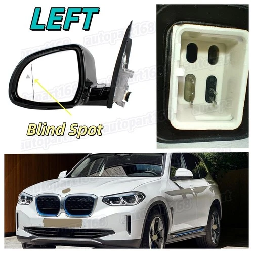 White Painted 5-Pin Mirror Assembly Left Side for Bmw X3 G01 G08 2018-2021