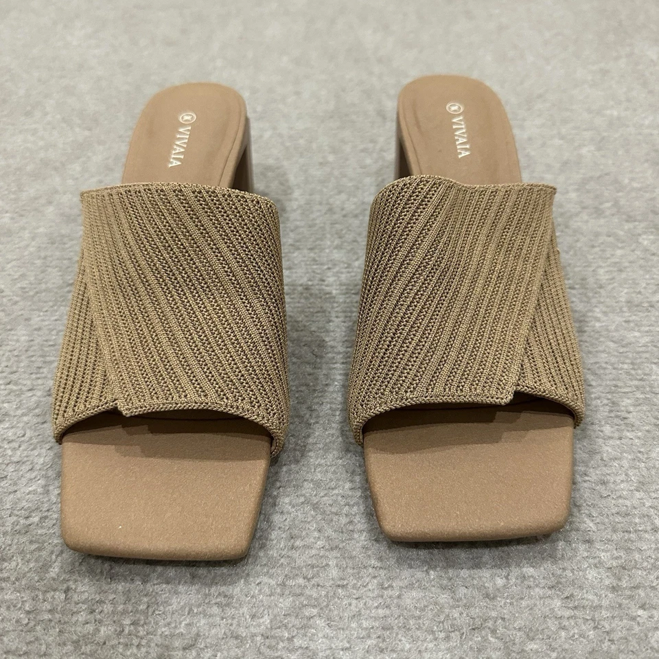 Sandalia VIVAIA Mujer Talla 40 US 9 Marrón Jade Puntera Cuadrada Tacón Bloque Foto 4 de 4