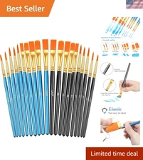Exquisite 20-Piece Paint Brush Set with Durable Nylon Bristles - Perfect Gift