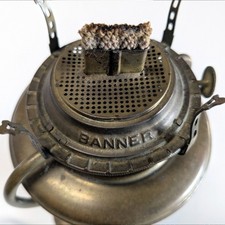 Vintage Banner Brass Oil Kerosene Lamp with Globe - made in USA