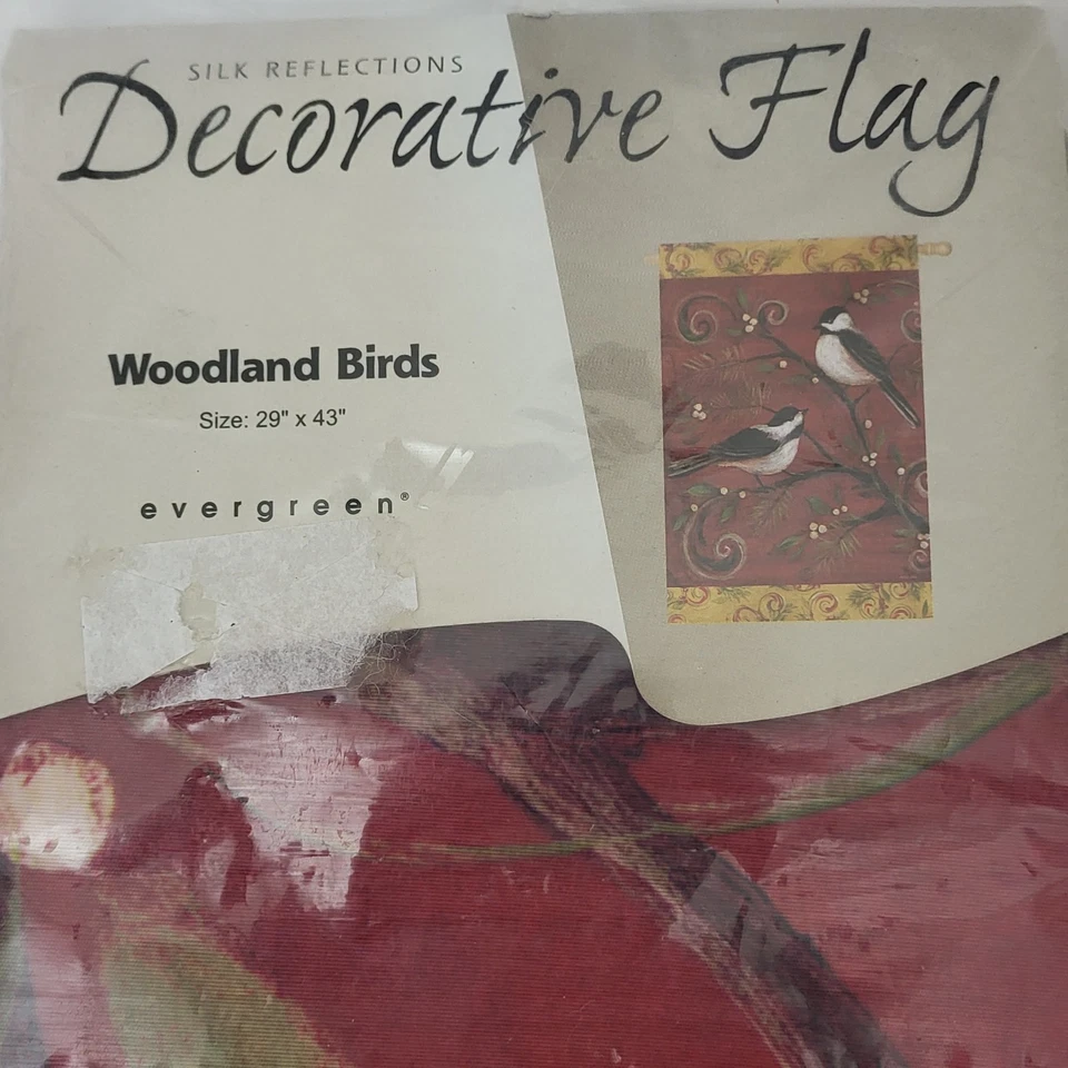 VTG Kate Miller-McRostie Woodland Birds House Flag 29 x 43 Silk Reflections New - Image 3 of 4
