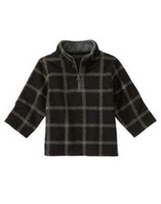 NWT Gymboree Snow Tracks Fleece 1/2 zip Shirt Top Jacket 3 6 mo Dark Gray Boys