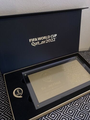 VIP GIFT GOLD METAL TICKET SEMIFINAL 2022 FIFA WORLD CUP #61 ARGENTINA CROATIA - Picture 1 of 6