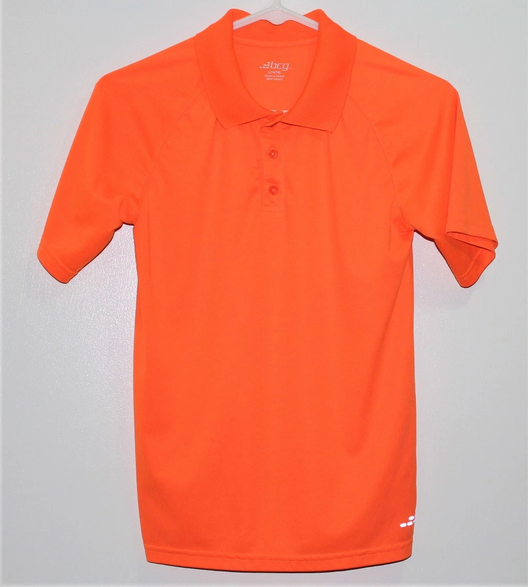BCG Boys Orange Dry Fit Polo Shirts Sz L XL U Pick