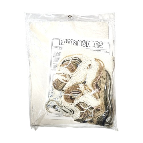 Lote de 3 NUEVOS Kits Crewel Dimensiones Años 70 De Colección Todos 11"x 14" Lindos Animales - Imagen 10 de 11