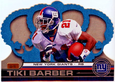 2001 Pacific Crown Royale Platinum Blue Tiki Barber #22/75  *NEW YORK GIANTS*