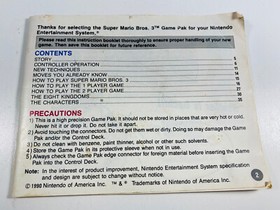 SUPER MARIO BROS. 1 2 3 -- NINTENDO NES INSTRUCTION BOOKLET MANUALS 
