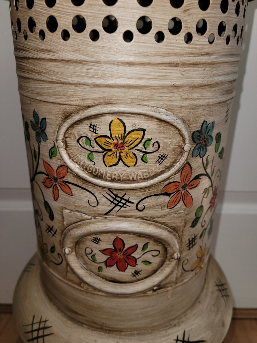 Vtg Montgomery Ward PAINTED Windsor Kerosene Portable Parlor