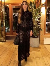 ZARA NUOVO ABITO DONNA LUNGO MAGLIA UNCINETTO EDIZIONE LIMITATA NERO TAGLIA S 9598/248