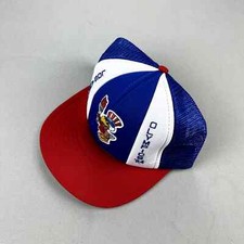 Vintage Olympics Hat Cap Snapback Trucker Blue Red USA Los Angeles Eagle 1984