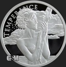 5 OZ 999 PURE SILVER SHIELD PROOF TEMPERANCE FREEDOM ROUND COIN MINTAGE GIRL HOT