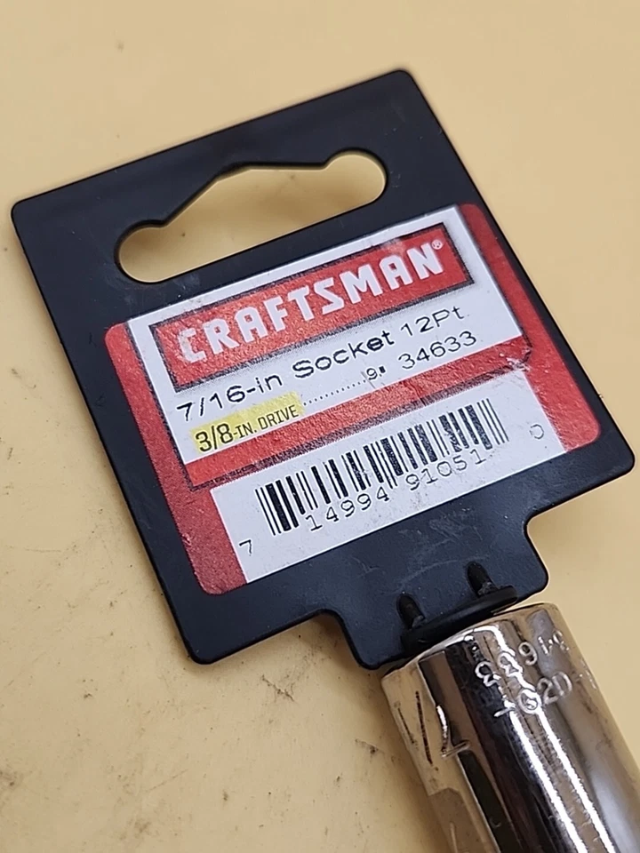 Craftsman Tools 3/4" 6 Point 3/8" Drive Shallow Socket G2D 34633 USA - Image 3 of 4