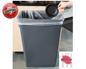 23 Gallon Heavy Duty Gray Plastic Slim Commercial Restaurant