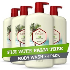 Old Spice Fiji with Palm Tree Men's Body Wash Pack of 4 25 Fl Oz Total