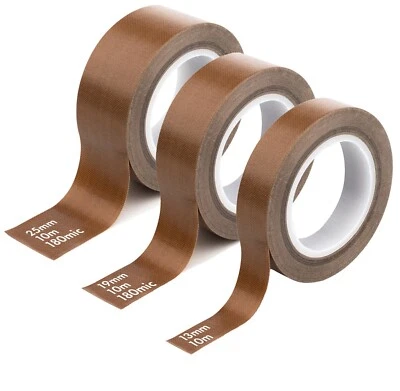 On1shelf® Self-Adhesive PTFE Teflon Tape 13mm, 19mm, 25mm High Temp 300°C, 10M