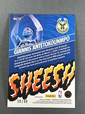 2023-24 Hoops Premium Stock Giannis Antetokounpo SHEESH Red 59/88