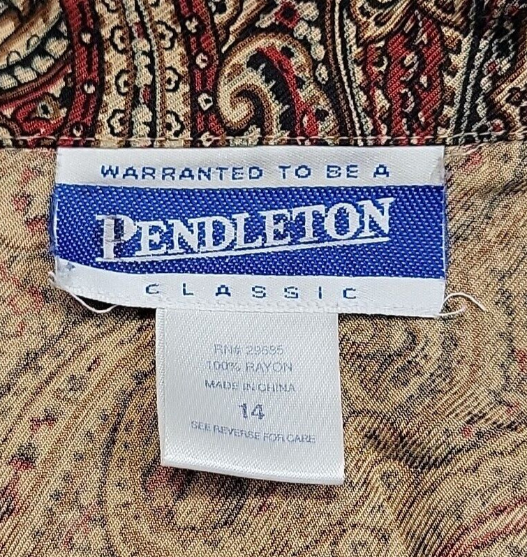 Pendleton Pasiley Pattern Brown Long-Sleeve Butto… - image 7