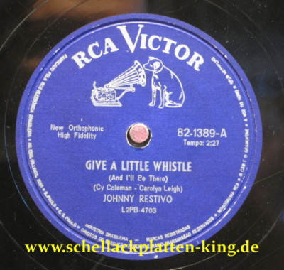 Johnny Restivo 78 RPM / To Grazy Kids & Give A Little Wistle (13-1013)
