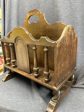 MCM Solid Wood Newspaper Magazine Records Rack Holder 18 Wide, 14.5 Tall