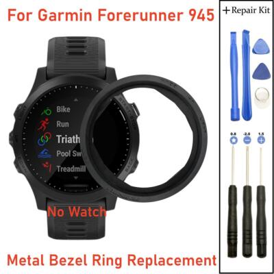 For Garmin Forerunner 945 GPS Watch Bezel Ring Metal Frame Cover