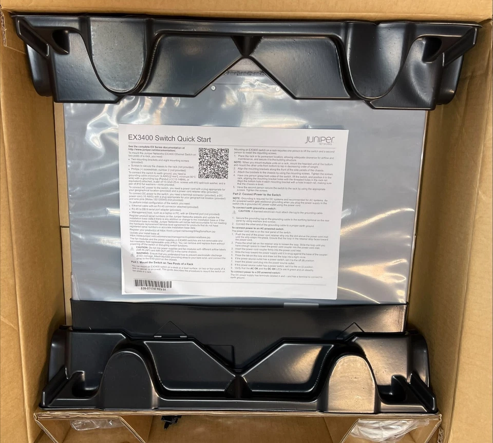 EX3400-48T Juniper Networks 48 port 10/100/1000 Switch with 1 POWER SUPPLY NEW - Image 2 of 4