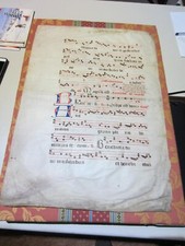 1490c-ANTYFON. PERGAMIN. PERGAMINO.MÚSIC. ORYGINALNY ARKUSZ.DUŻY. INCUNABULA-1