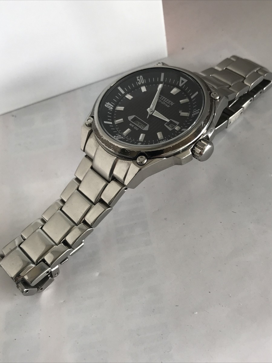 Citizen Men's Eco-Drive Black Dial Stainless Steel Bracelet Watch