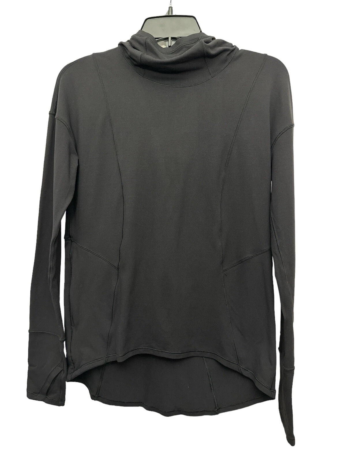 Lululemon Ready To Rulu Hoodie Size XS Black Stretch Travel Thumbholes Pocket