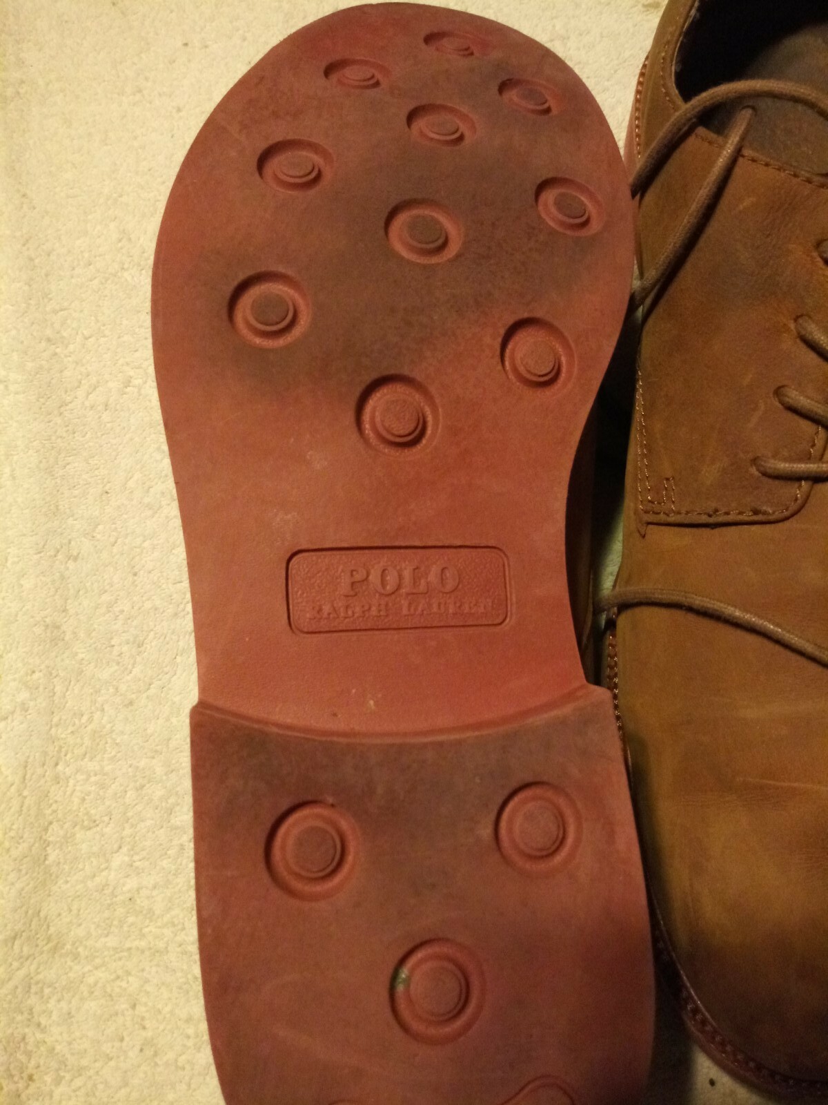 SAOLA Polo uomo Oxford stringata marrone pelle morbida Torrington taglia 14D