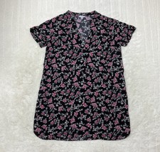 Time And Tru Womens Size M Short Sleeve Floral Print Multicolor Shirt Dress