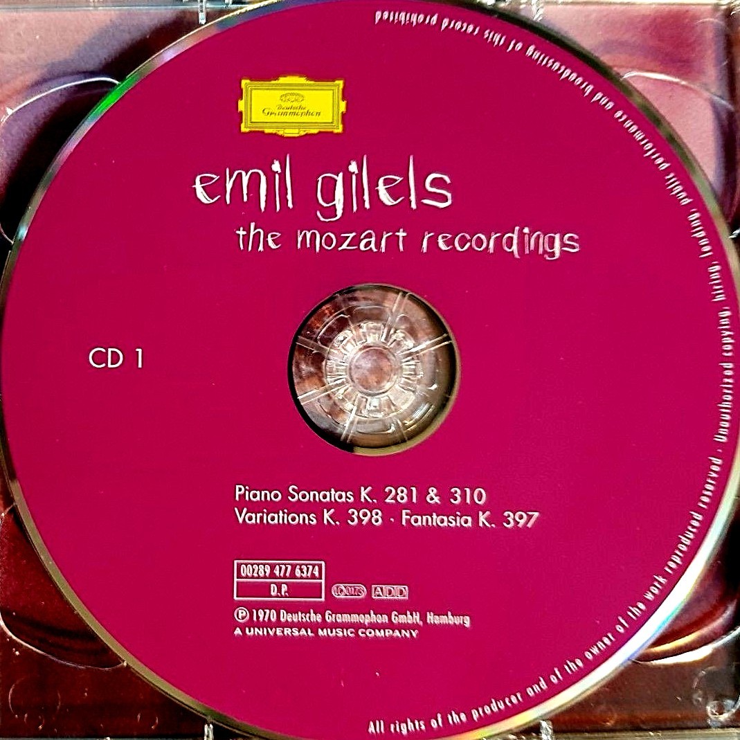 EMIL GILELS - Mozart Recordings - 2 CD - **Excellent Condition
