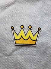 Cartoon Crown Yellow Embroidered Iron On Patc...