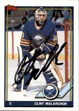 Clint Malarchuk Signed Auto 1991-92 Topps card Buffalo Sabres
