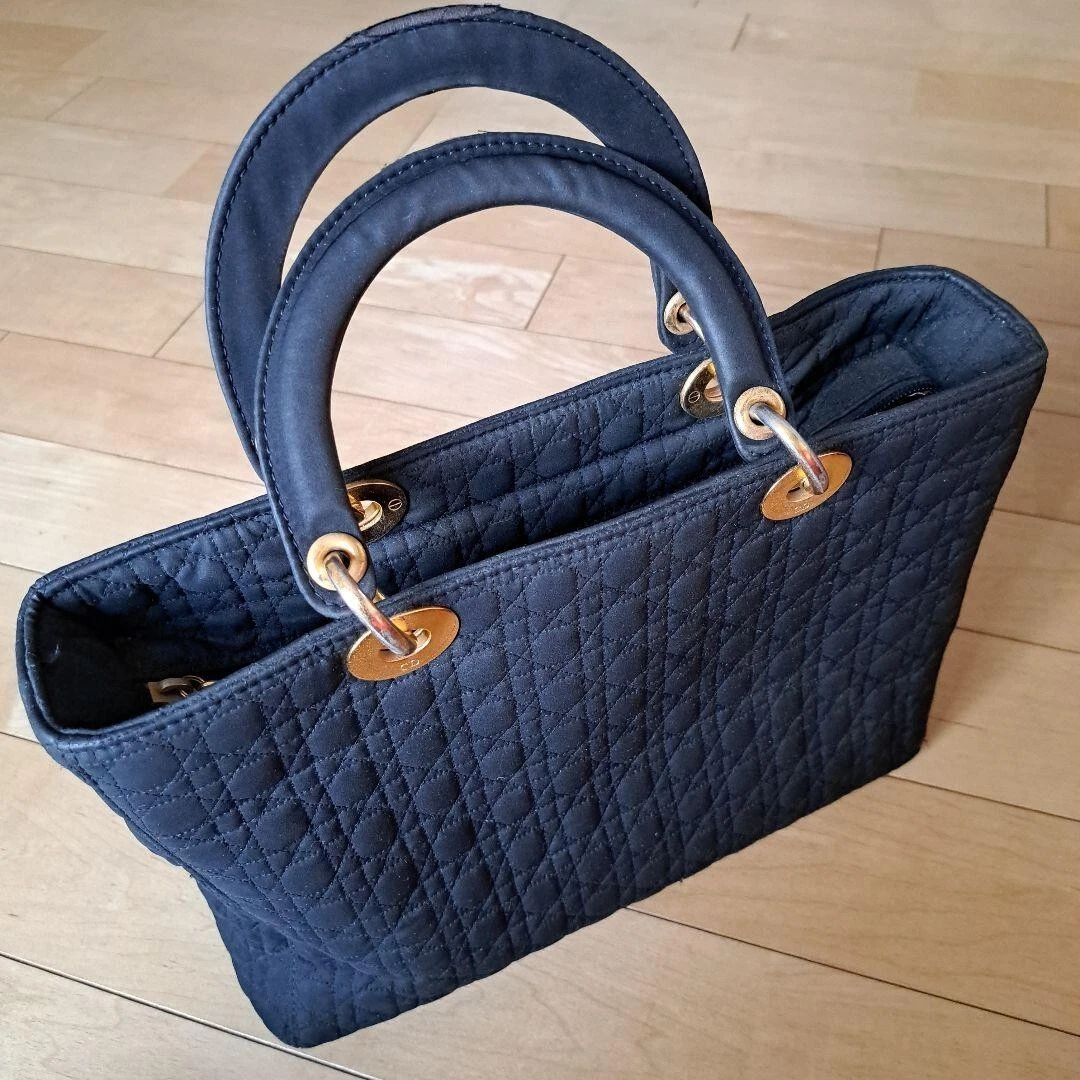 Sac à main Christian Dior Lady Dior cannage nylon souple noir femme occasion