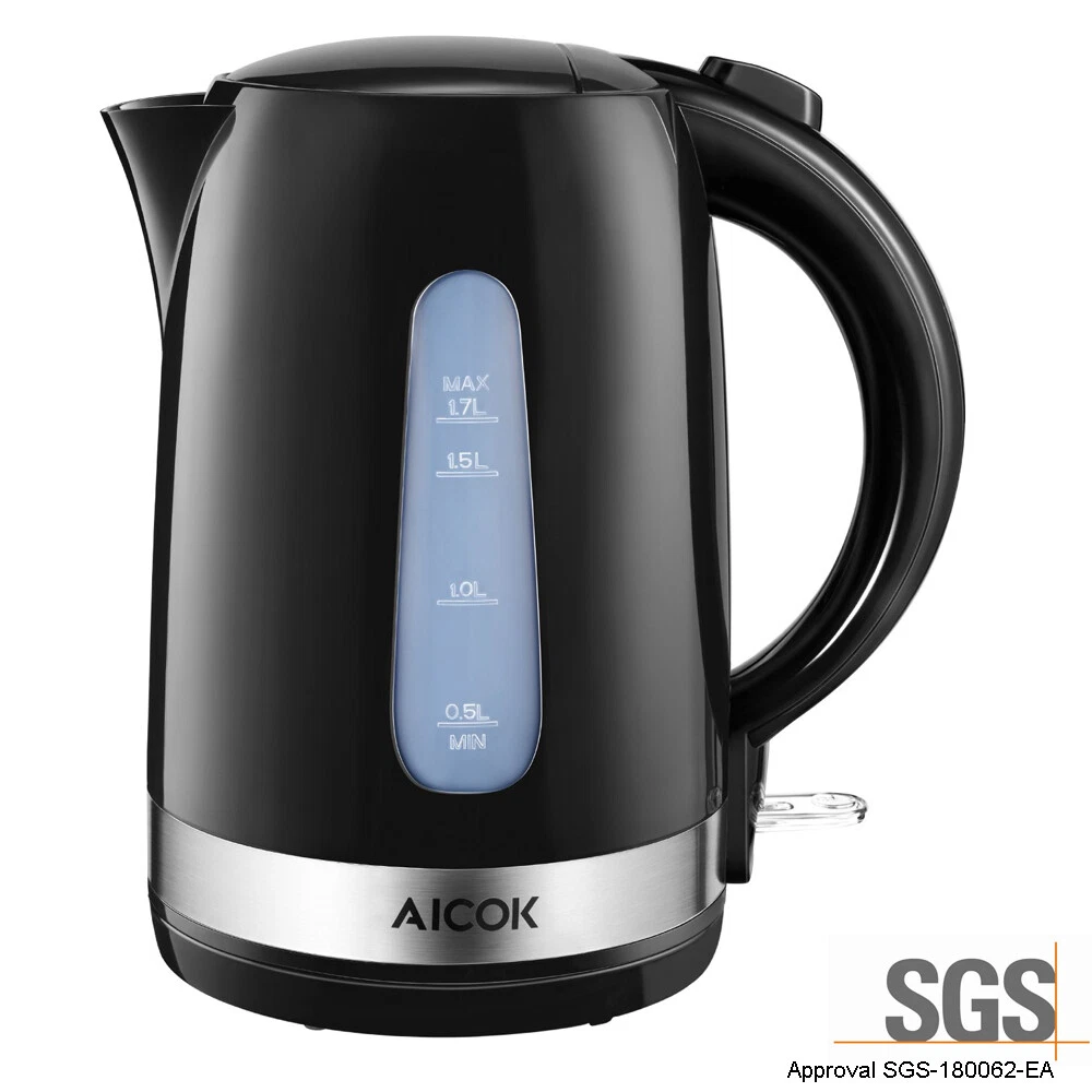 AICOK 1.7L Small Plastic 1700W Electric Cordless Kettle Jug Water Boiler