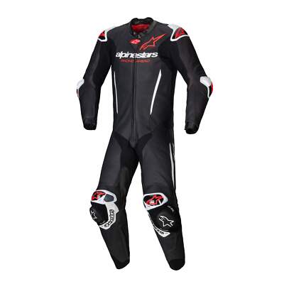 Alpinestars Motorcycle Motorbike GP-R7 1 Pc Leather Suit Black White Red Fluo
