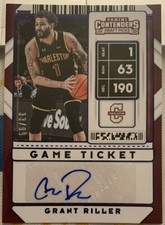 Grant Riller College Of Charleston Basketball Panini Rookie autograph card /99. rookie card picture