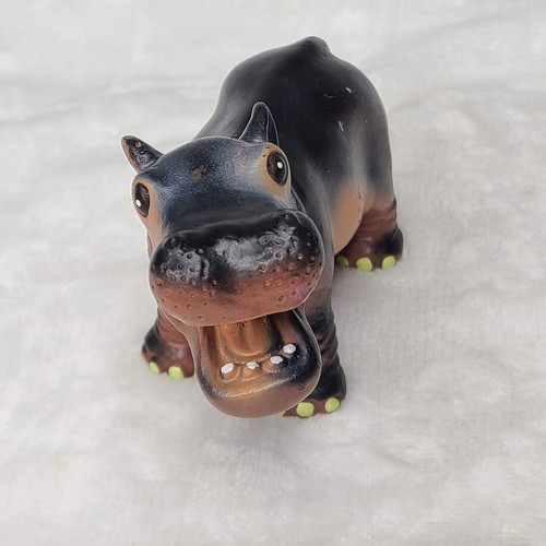 2005 Hippo Rubber Figure Kids Baby Bath Toy Wild Zoo Animal Africa Hippopotamus - Picture 2 of 13