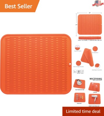 XXL Heat-Resistant Silicone Dish Drying Mat - Eco-Friendly Kitchen Essential